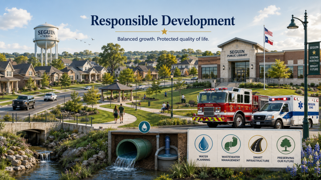 Better Seguin supports responsible, balanced development that protects the character of our community while preparing for future growth.