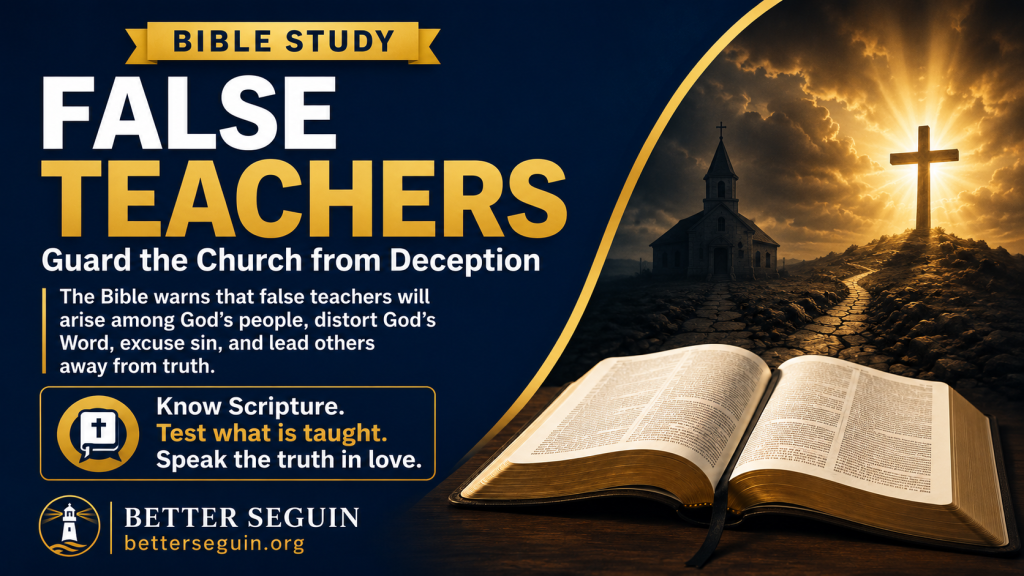 The Bible warns that false teachers will come among God’s people, distort God’s Word, excuse sin, and lead others away from truth. Christians must know Scripture, test what is taught, speak the truth in love, and guard the church from deception.