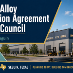 Industrial manufacturing facility representing the United Alloy expansion agreement under consideration by the Seguin City Council.