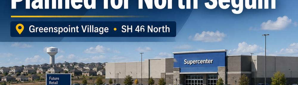 Conceptual illustration of a possible Walmart Supercenter at Greenspoint Village along SH 46 North in Seguin.